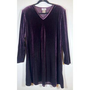Vintage 90s K.C. Spencer purple velvet swing fairy grunge dress sz 16 whimsigoth